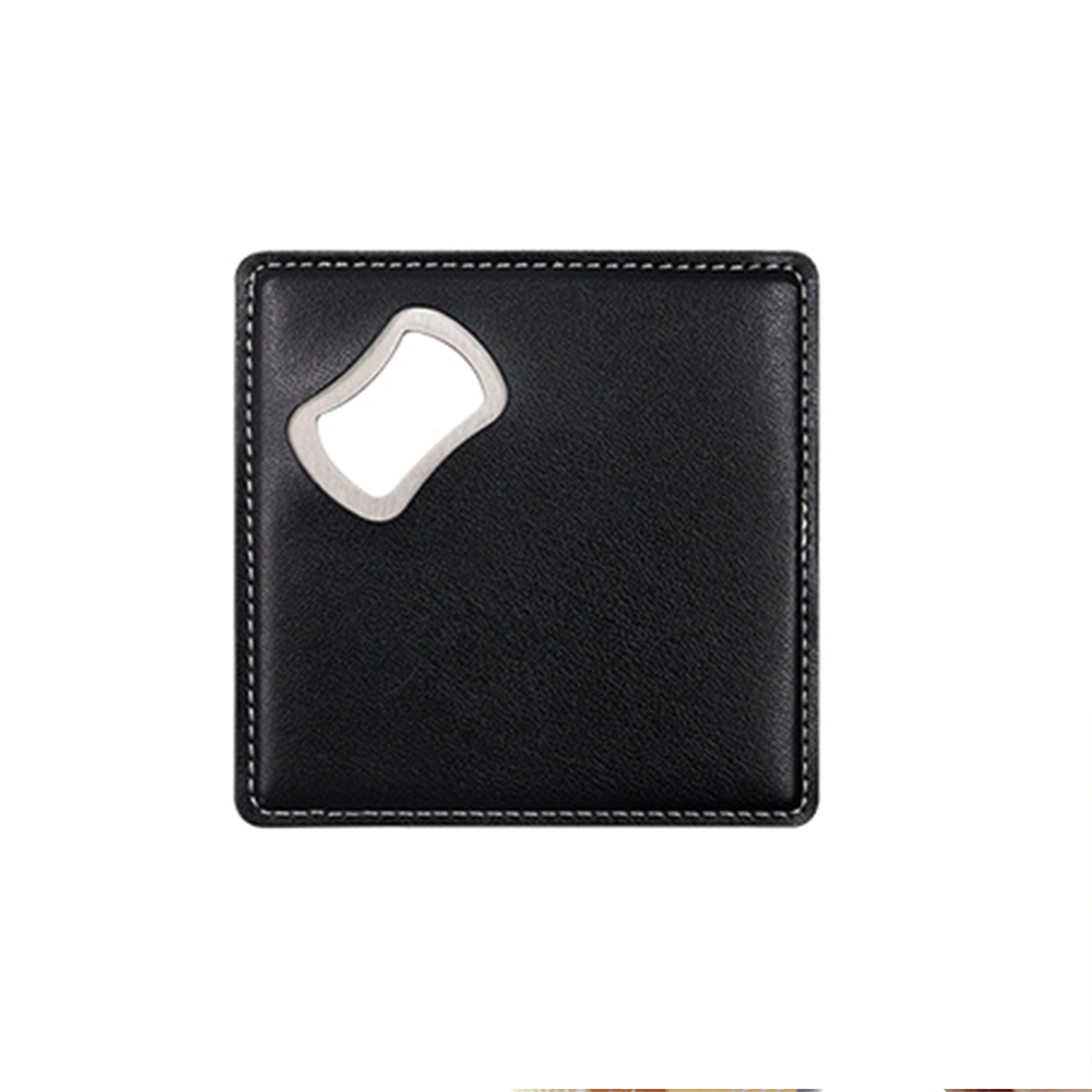 Leather Square Coaster Bottle Opener 6