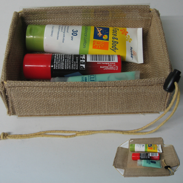 Jute Collapsible Jute Box w Clear Lid 2