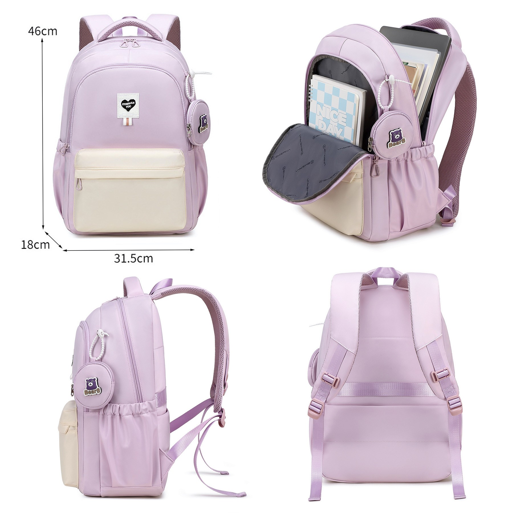 Outdoor College Waterproof Laptop Backpack With Wallet 2