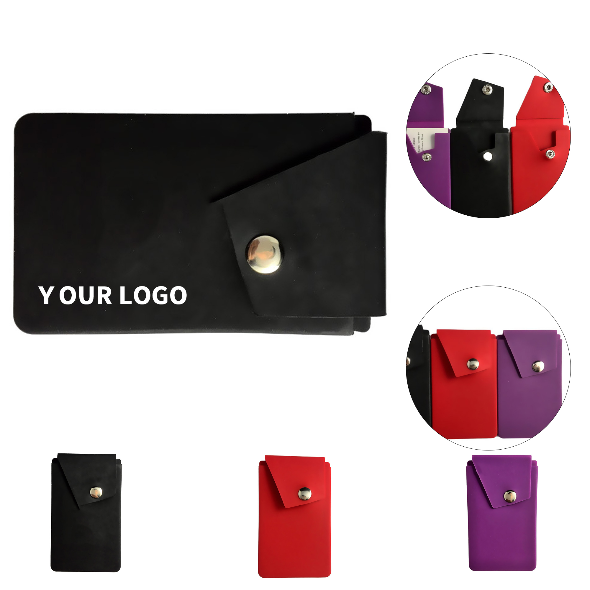 Silicone Phone Card Wallet With Snap Closure And Stand 4