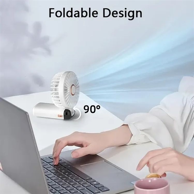 Portable Mini Fan with LED Display and Phone Stand 3