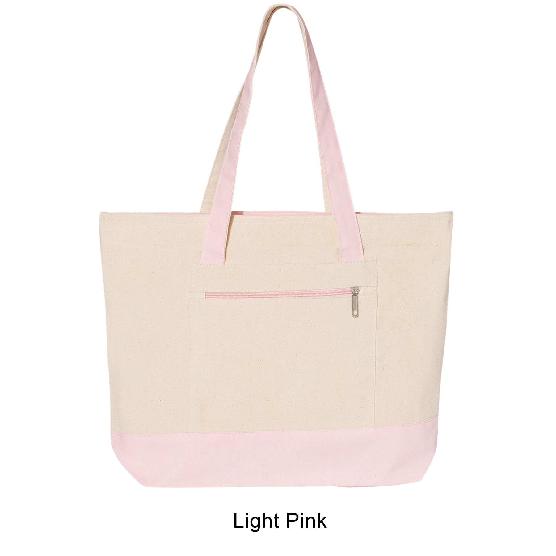 12 oz. Heavy Cotton Canvas Two Tone Zippered Tote Bag-Low MOQ 30 & 9 Colors 8