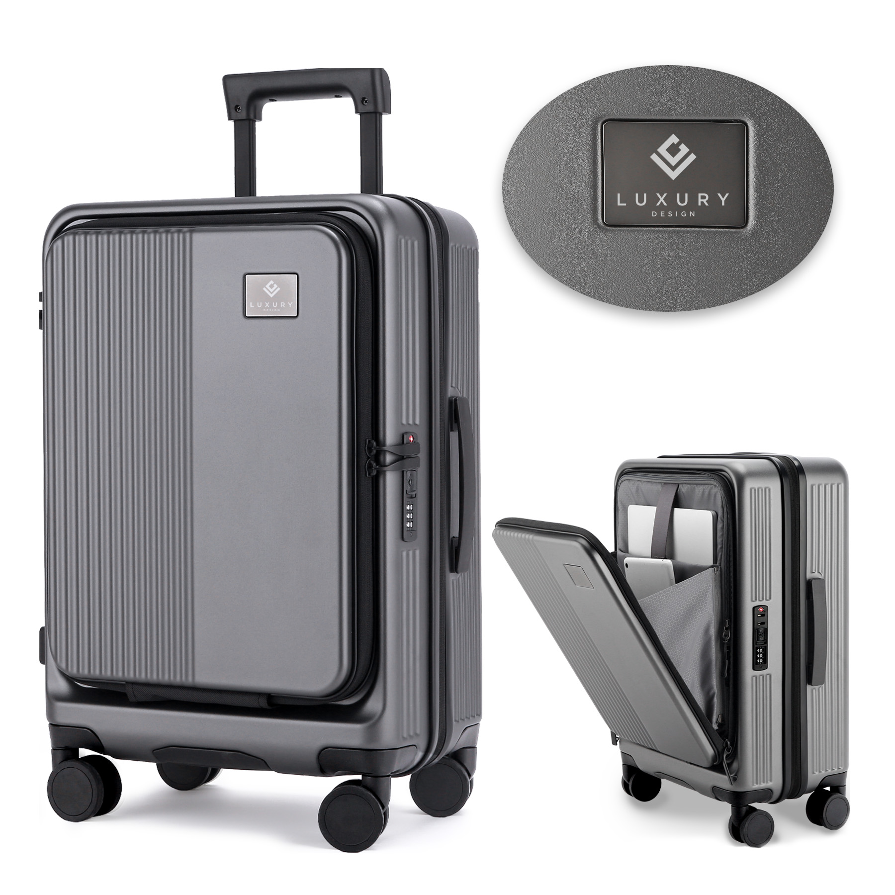 Premium Expandable Carry-On Luggage With Front Pocket 3