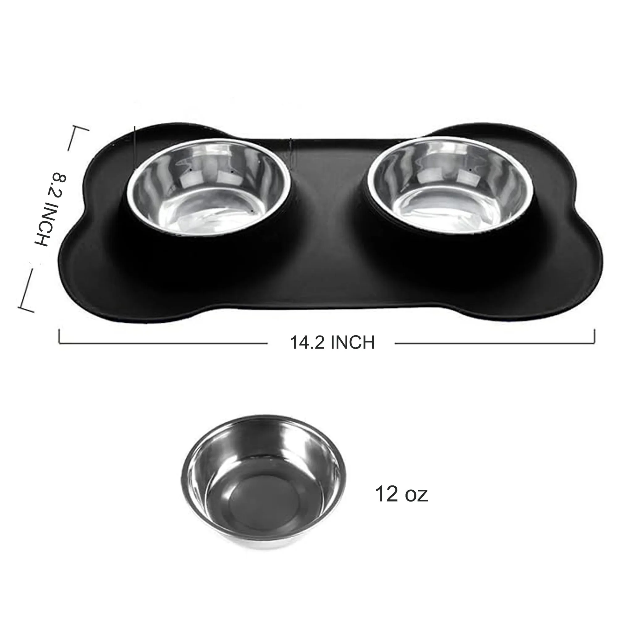 Pet Feeding Bowls with Dog Silicone Mat 3