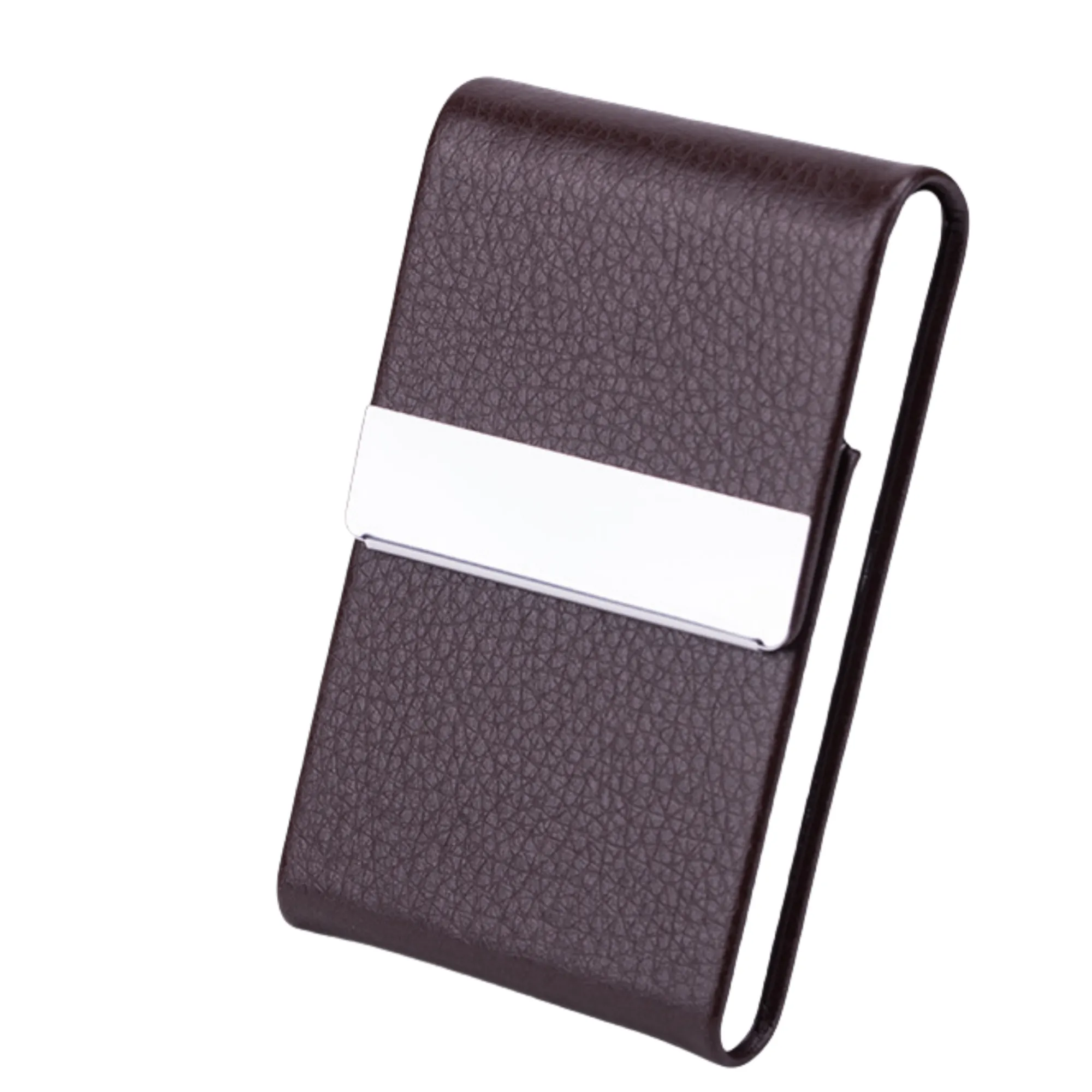 Stainless Steel PU Leather Card Case With Magnetic Closure 7