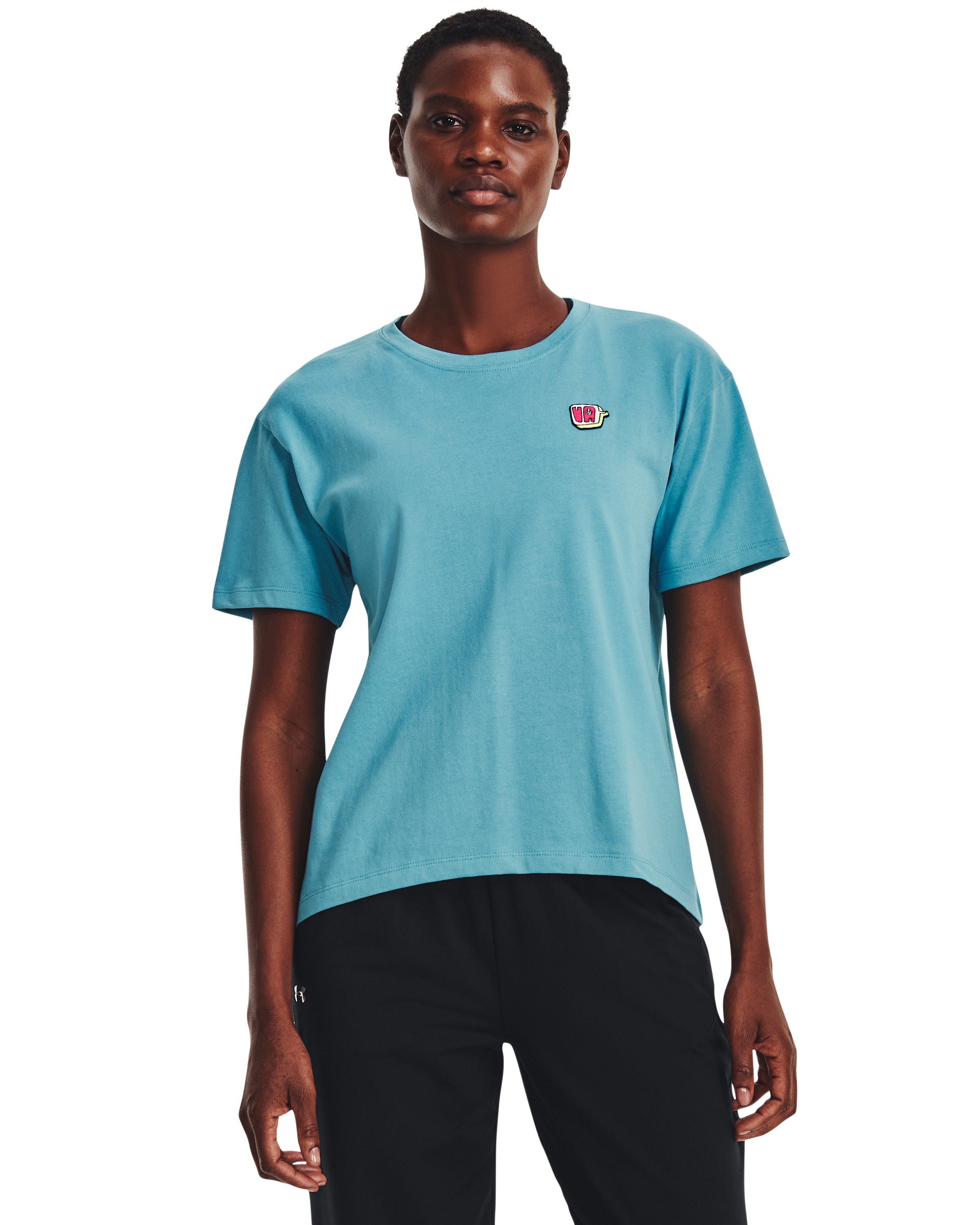 Women's UA Text Heavyweight Short Sleeve 3
