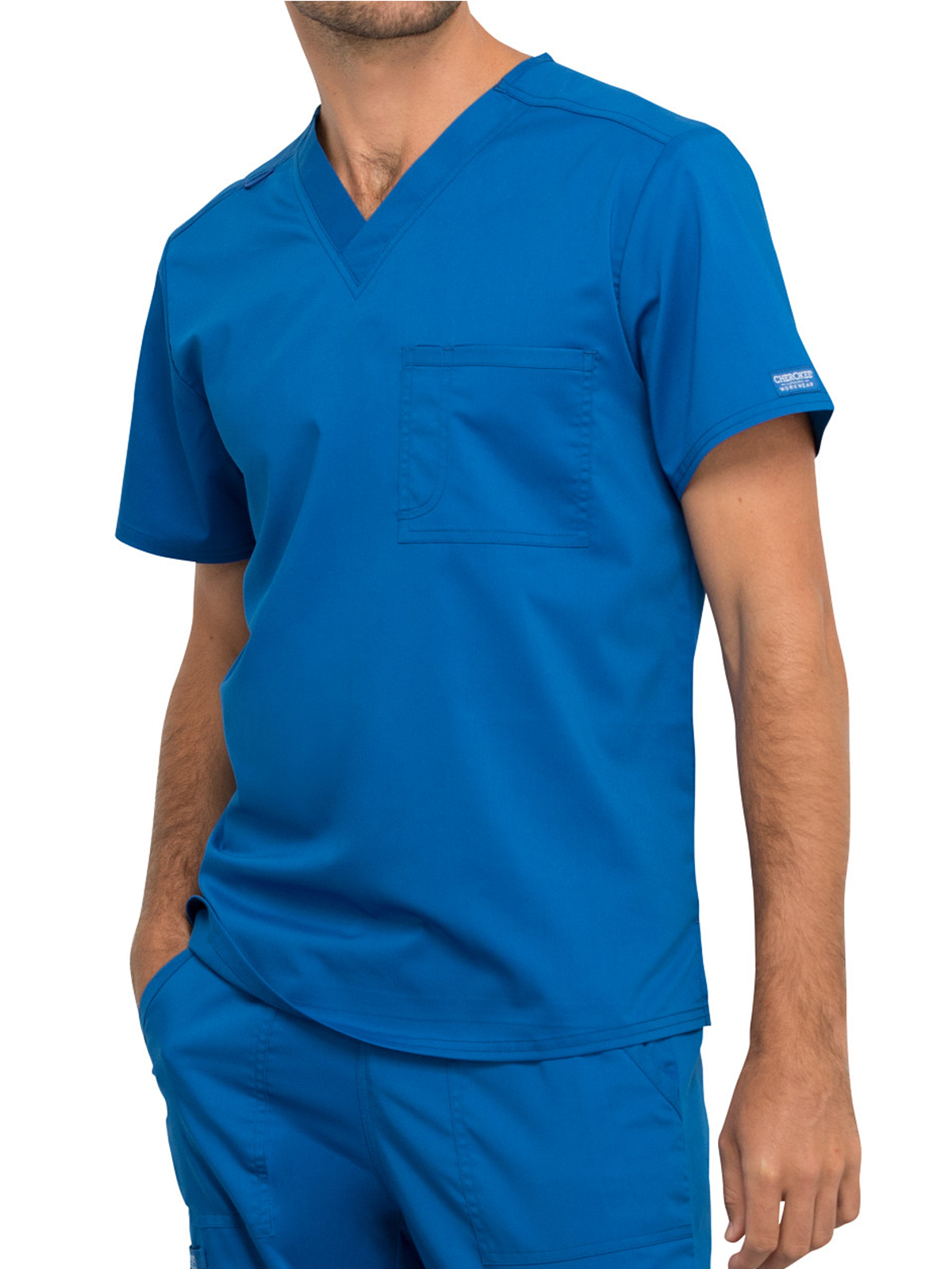 Cherokee - Workwear Revolution - Unisex 1-Pocket Tuckable V-Neck Top 17