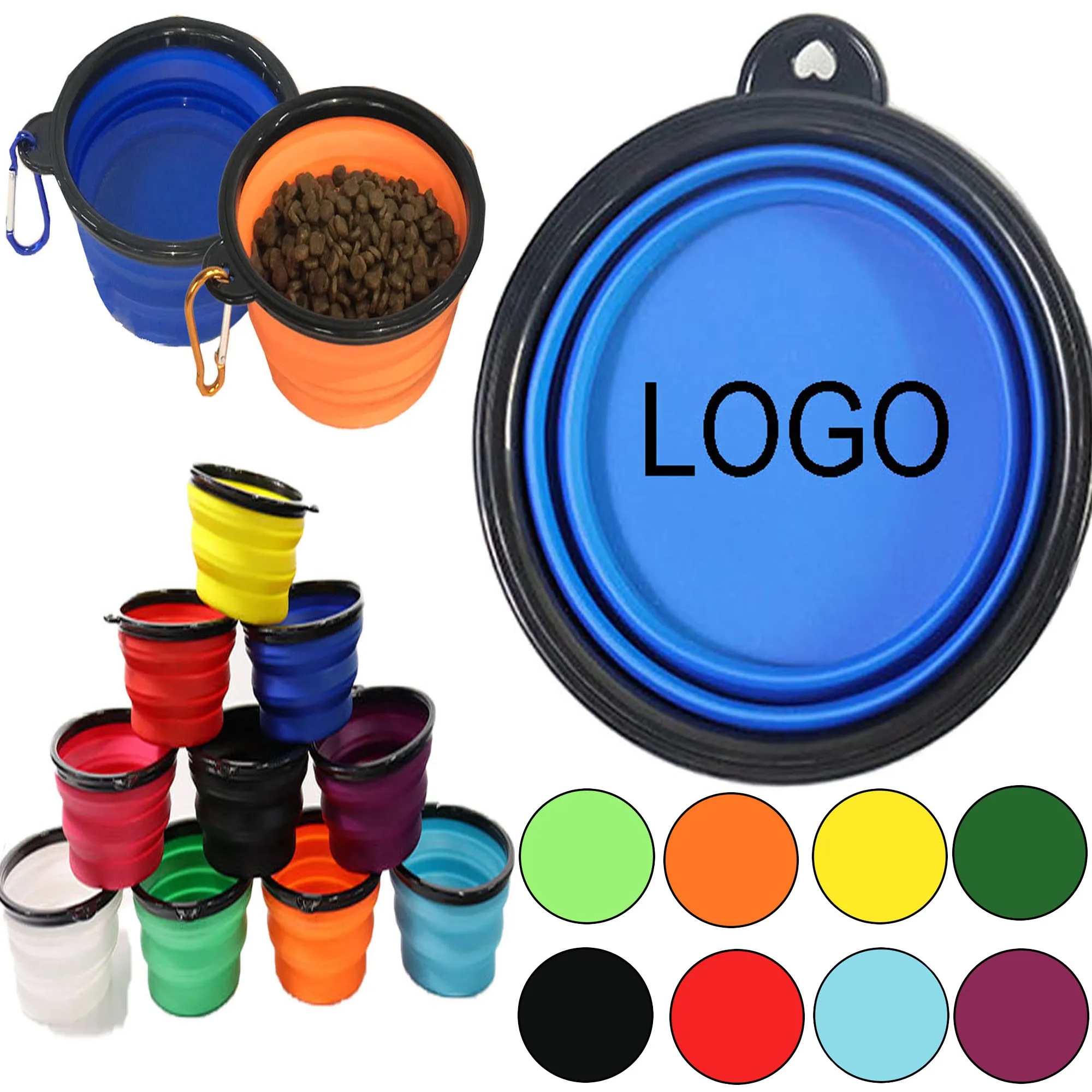 Spot Collapsible Pet Silicone Bowl