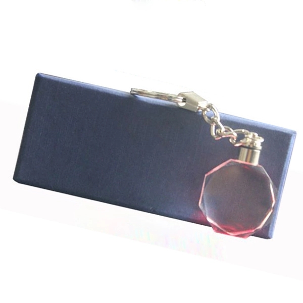LED Light Octagon Shaped Crystal Key Chains 5