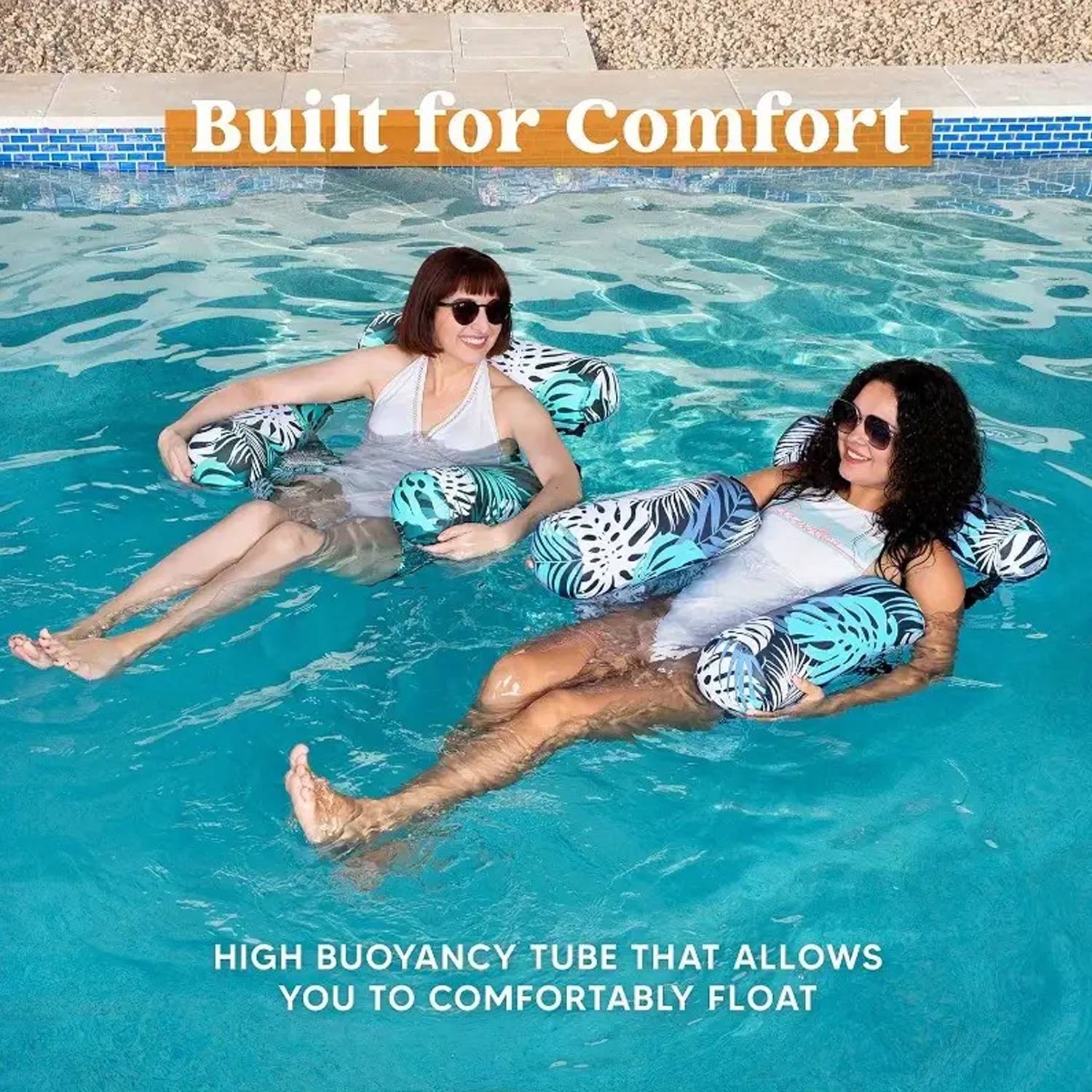 Inflatable Heavy Duty Sunbathing Floating Pool Lounge Chair 6