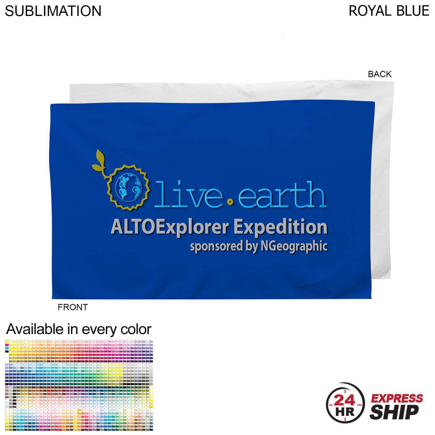 24 Hr Express Ship - Plush Velour Terry Cotton Blend Colored Hand, Fitness Towel, 15x25, Sublimated 8