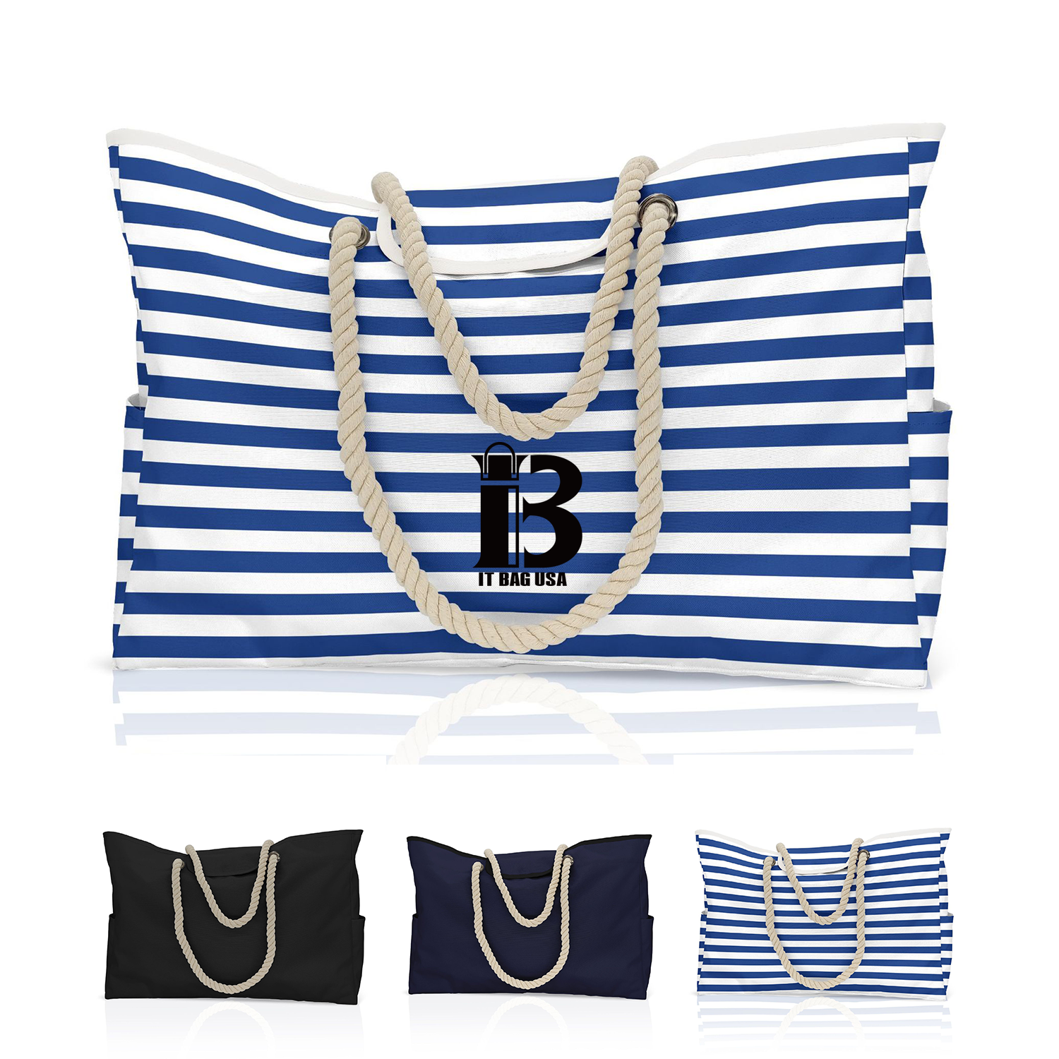 Canvas Beach Shoulder Tote Bag, custom tote bag with logo imprint 2