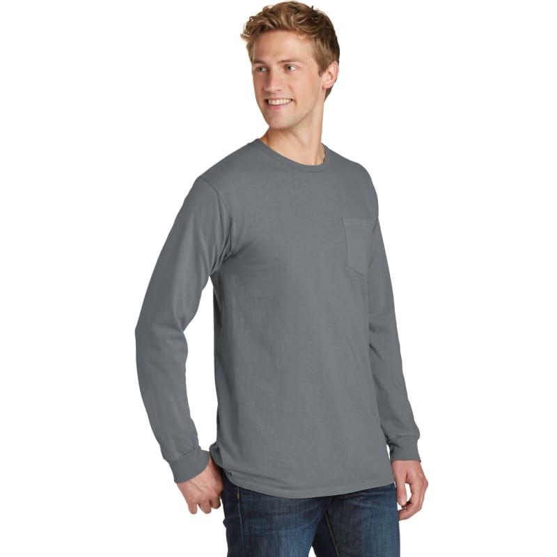 Port & Company Beach Wash Garment-Dyed Long Sleeve Pocket Tee 67