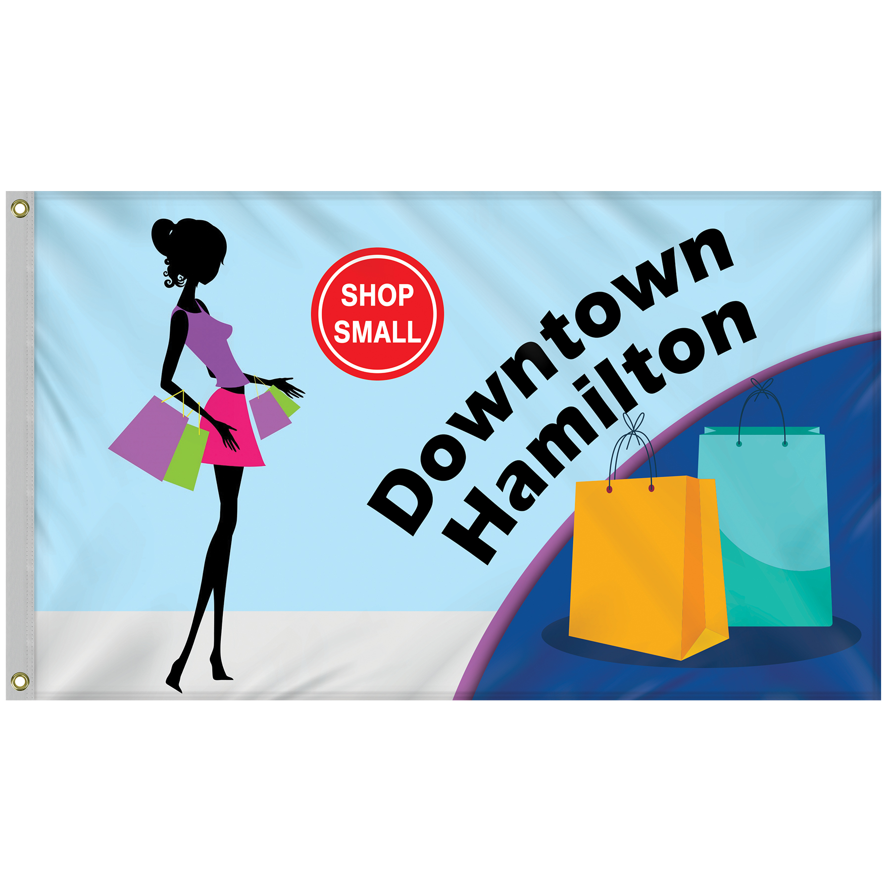 Promotional Flag Kit with 3' x 5' Flag and Silver Bracket 6