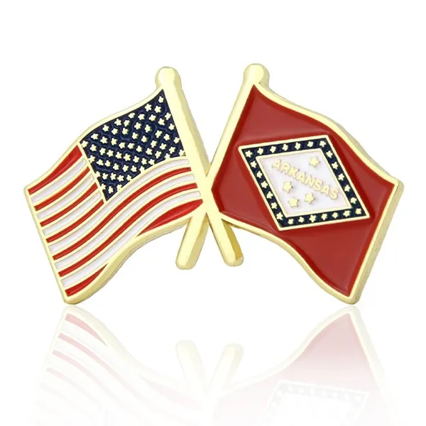 Stock Crossed Flag Pin (USA & USA) 9