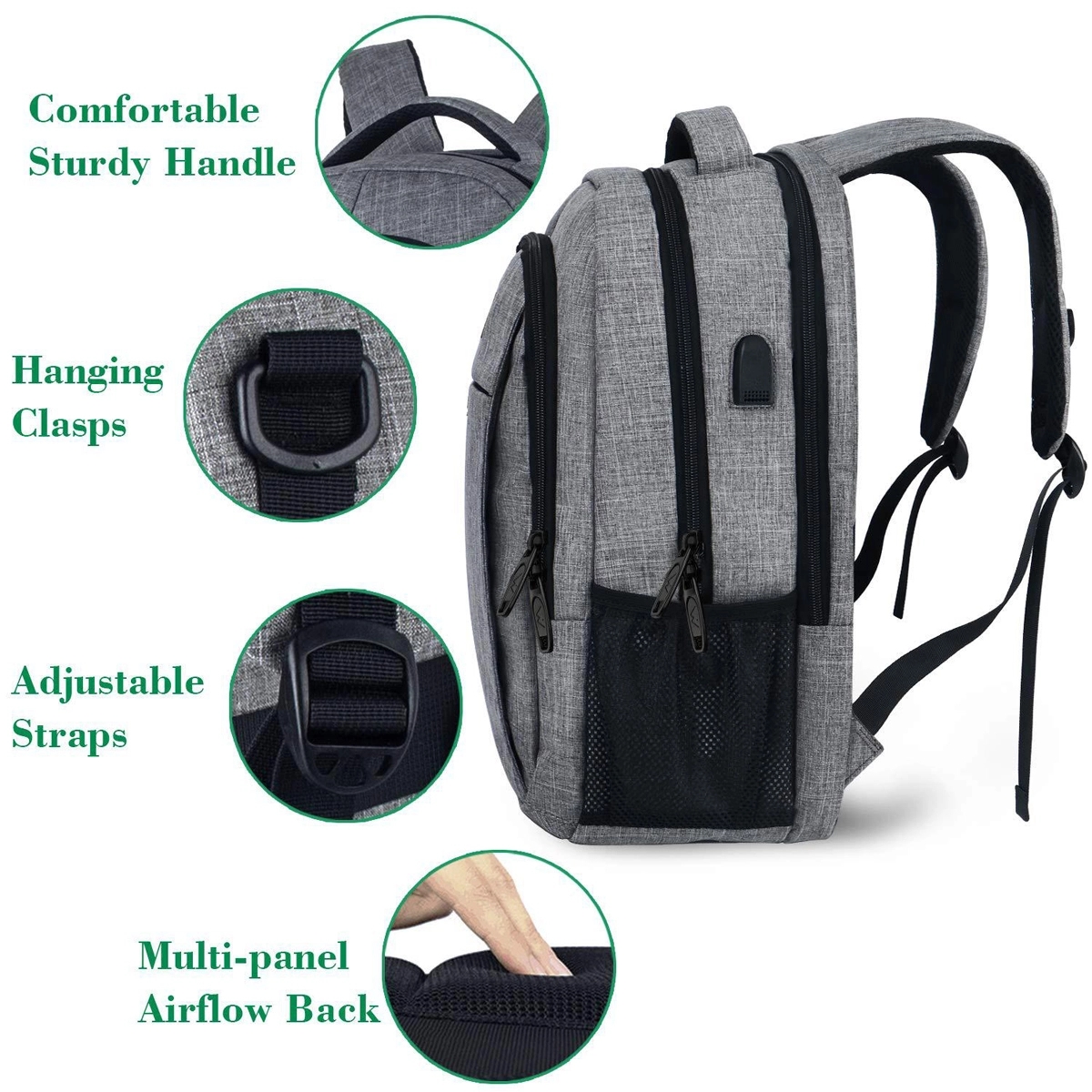 Durable Laptops Backpack With Usb Charging Port 4