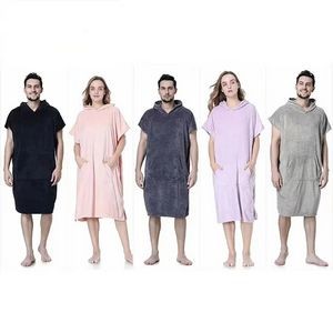 Plain Pink Oversized Hooded hoodie Beach Towel 7