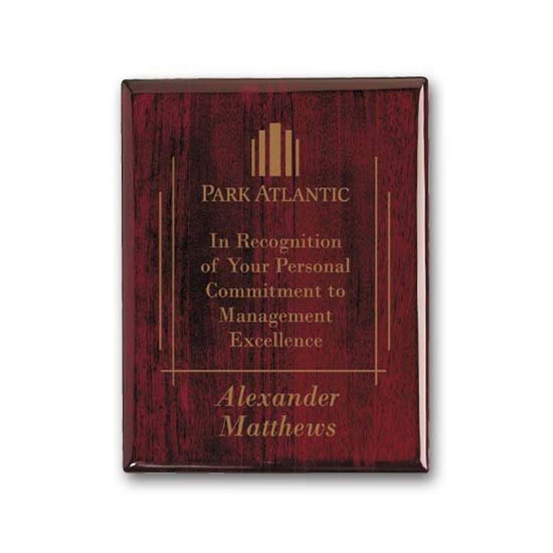 Laser Engraved Plaq - Rosewood 2