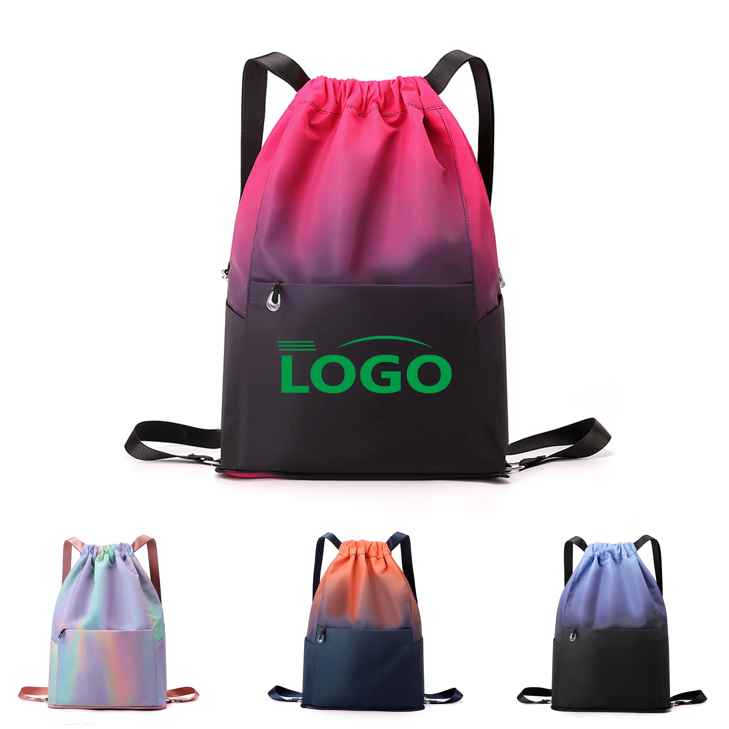 Multi-Color Foldable Waterproof Nylon Drawstring Bag 5