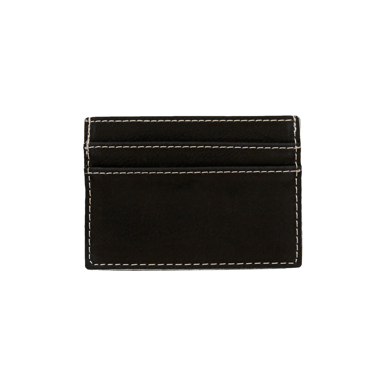 Black/Silver Leatherette Wallet Clip 2