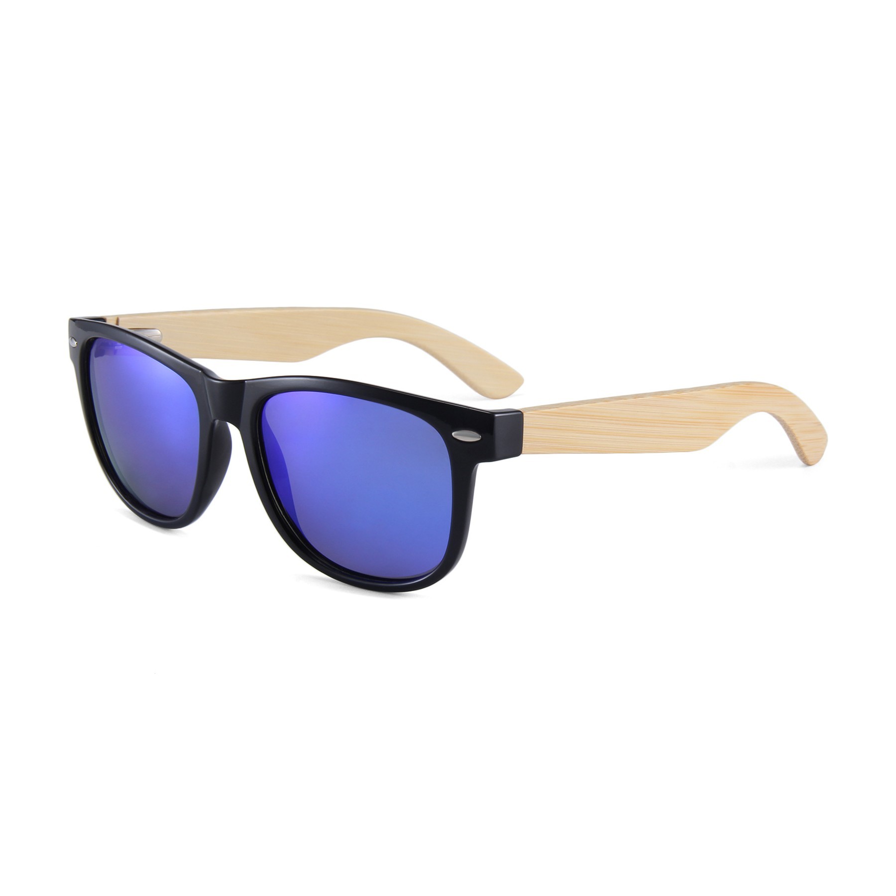 Vintage Oval Frame Bamboo Wood Polarized Sunglasses 8