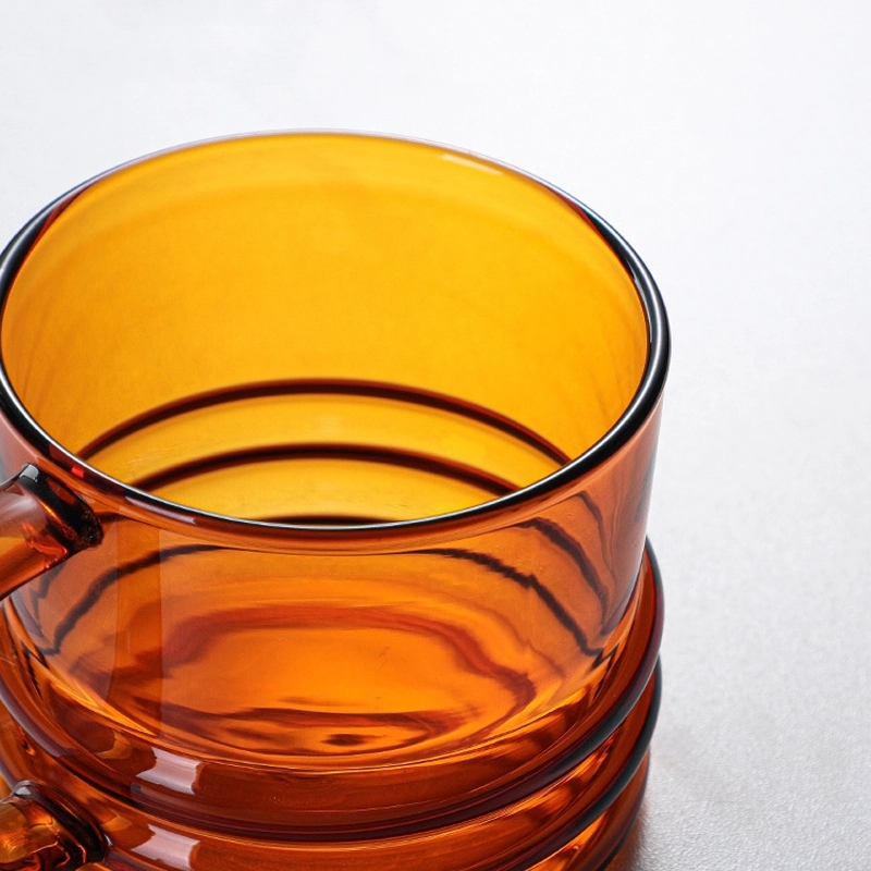 Custom 10 OZ. Glass Tea Cup Coffee Mug with Saucer Set 14