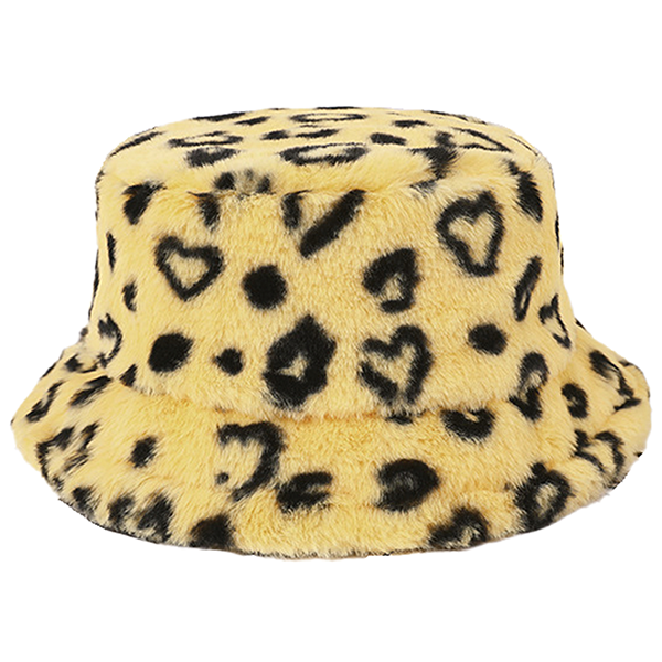 Stock Print Faux Fur Bucket Hat with Custom Logo 10