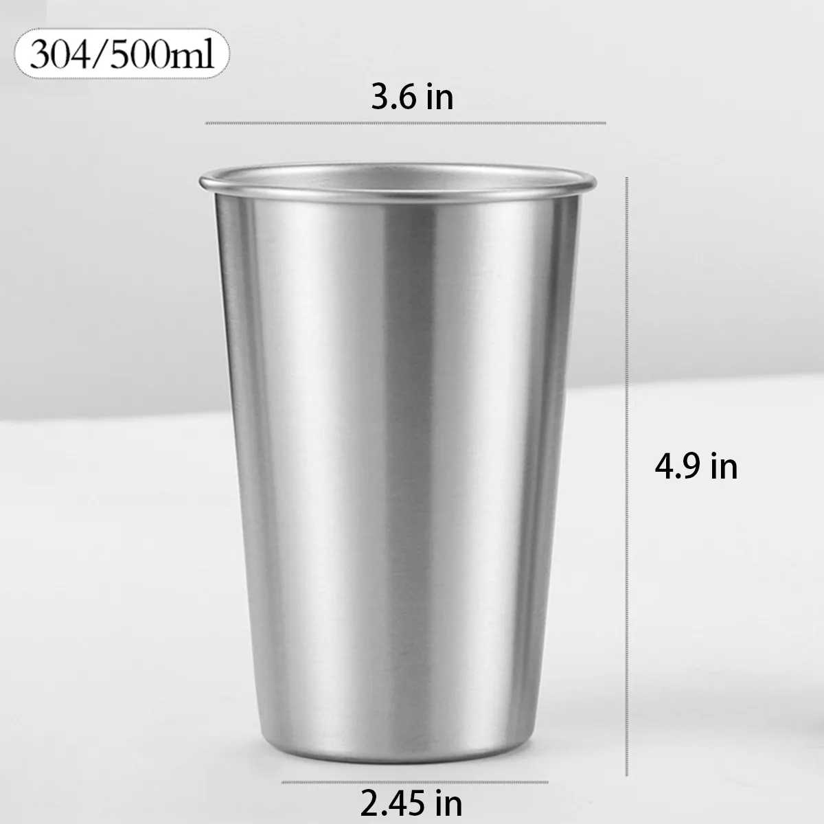 17oz. Metal Mug Pint Cups Stackable Cup With Lid And Straw 4