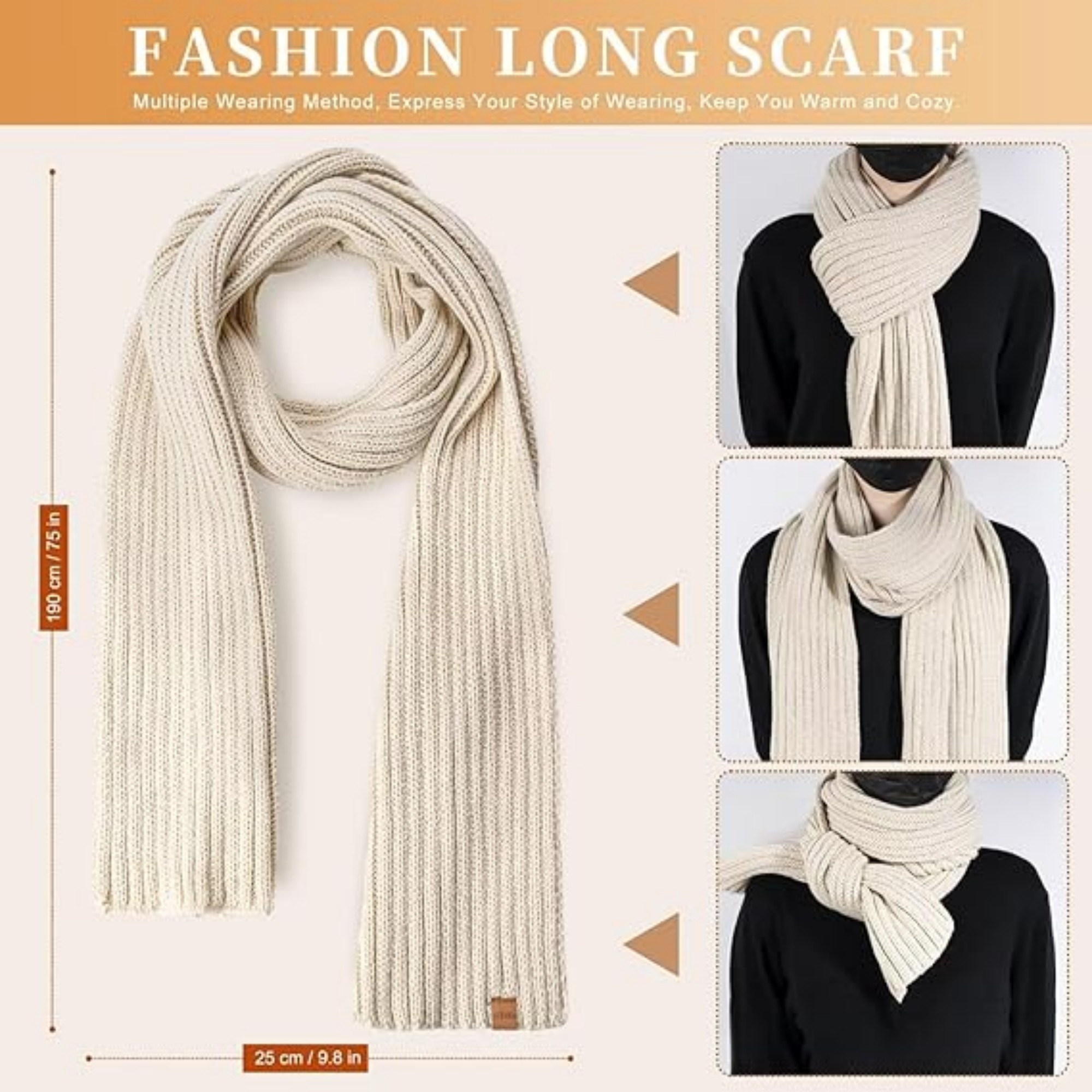 Woman Winter Beanie Hat Scarf Gloves Set 2