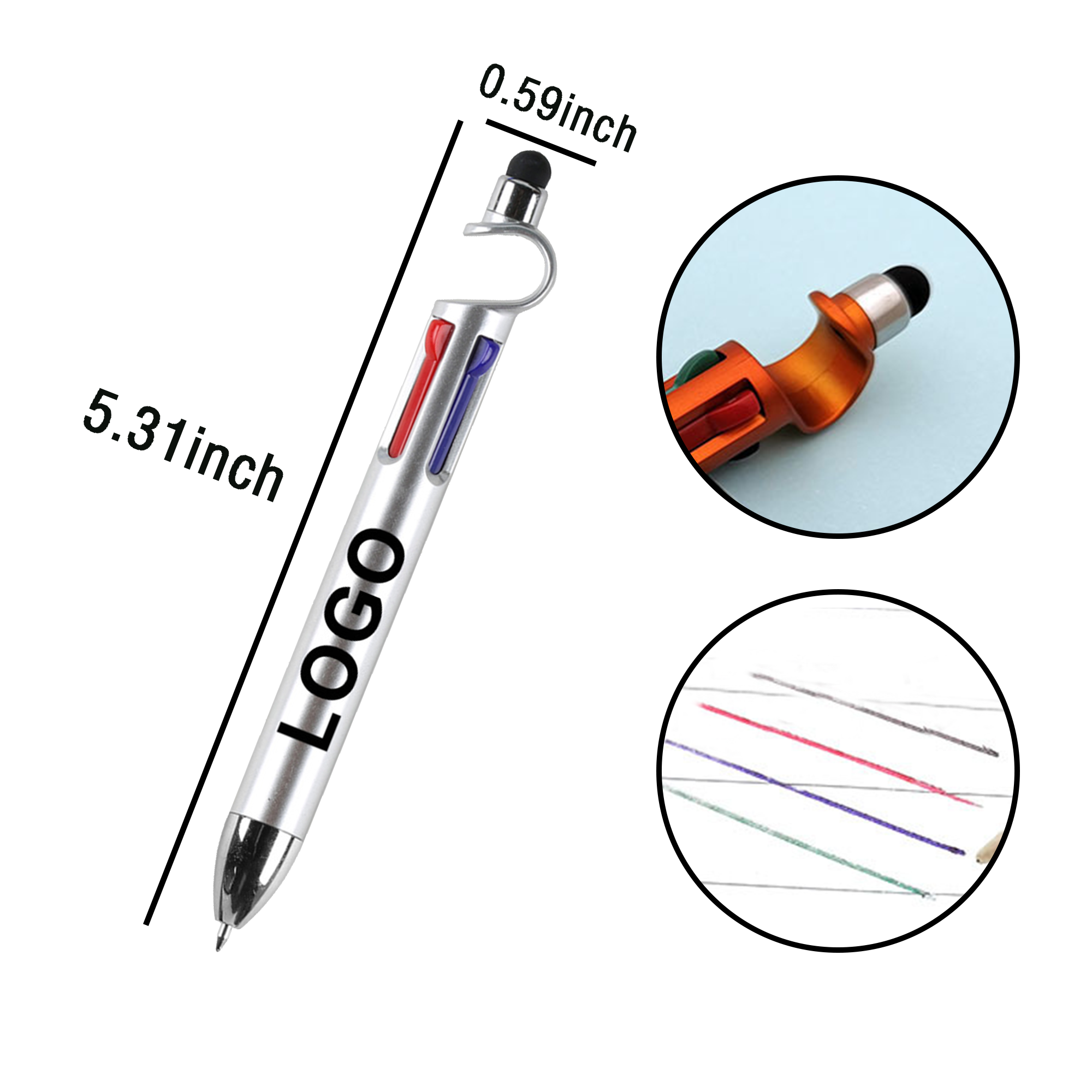 MOQ 20 PCS Multi-Function 4-In-1 Pen With Stylus 1