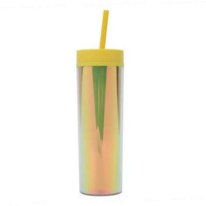 16OZ Double Walled Shiny Tumblers With Straw 2