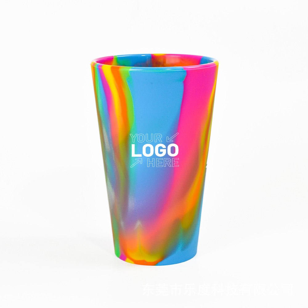 16 oz colorful tie dye silicone cup/travel cup 2