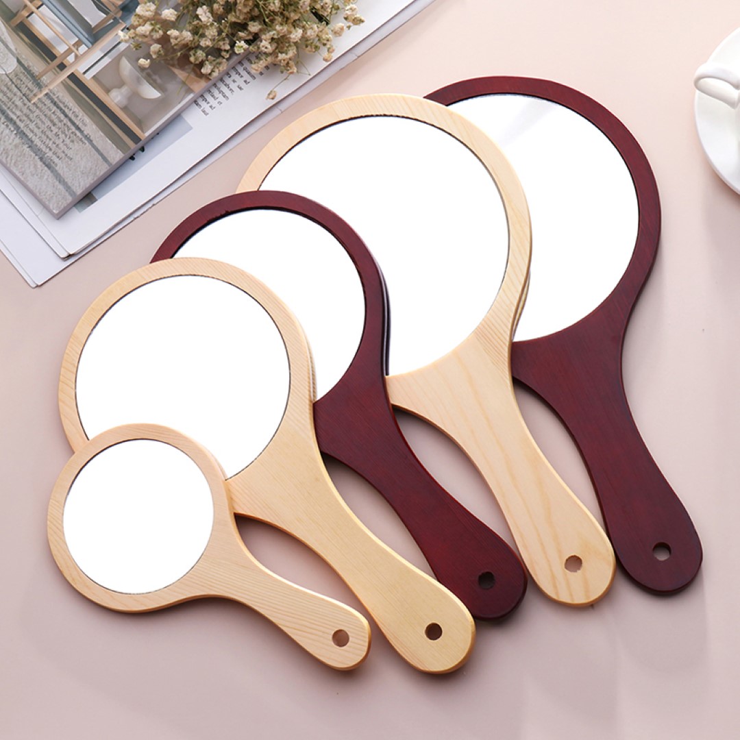 Cosmetic Round Wooden Mirror 4