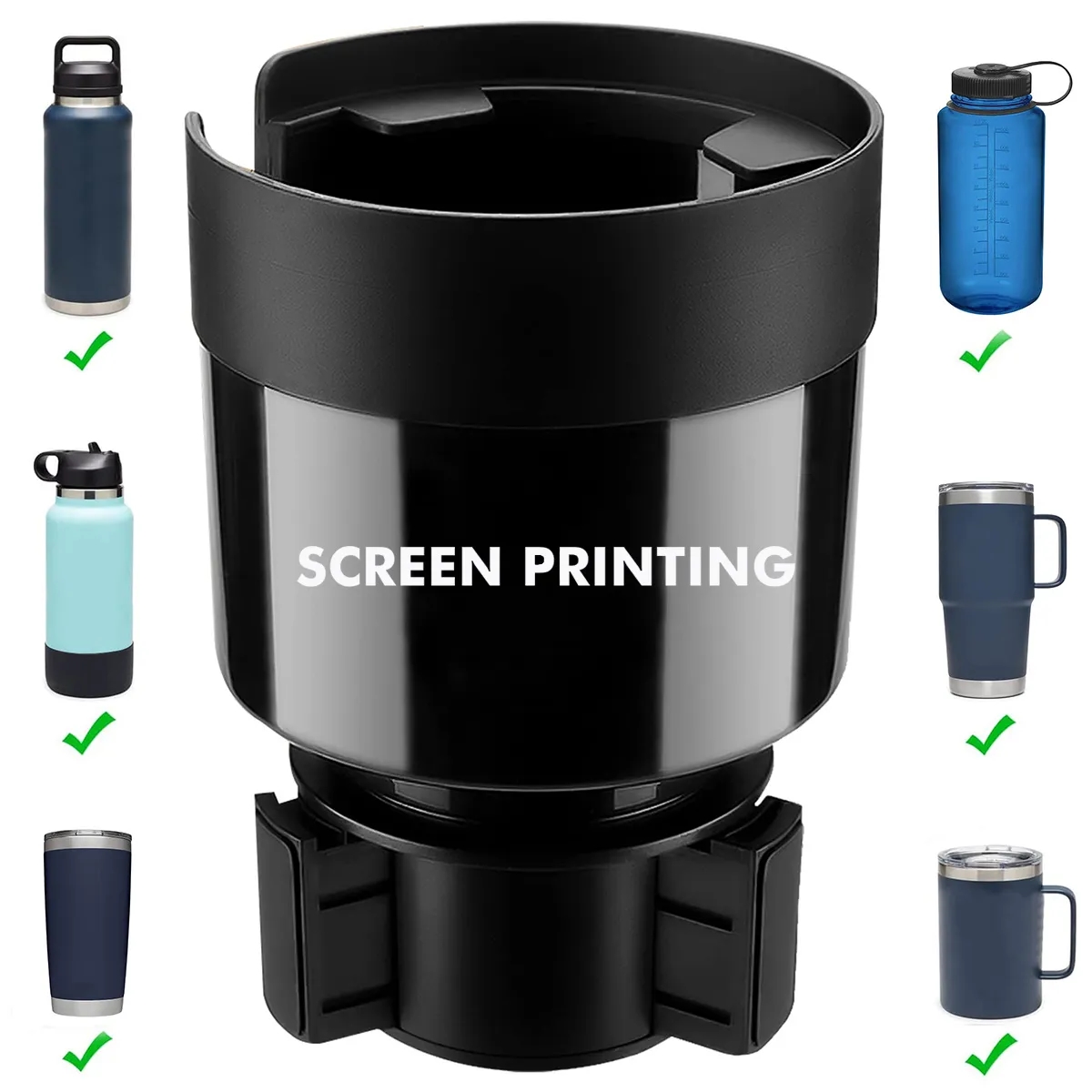 Car Cup Holder Expander Organizer with Adjustable Bas 1