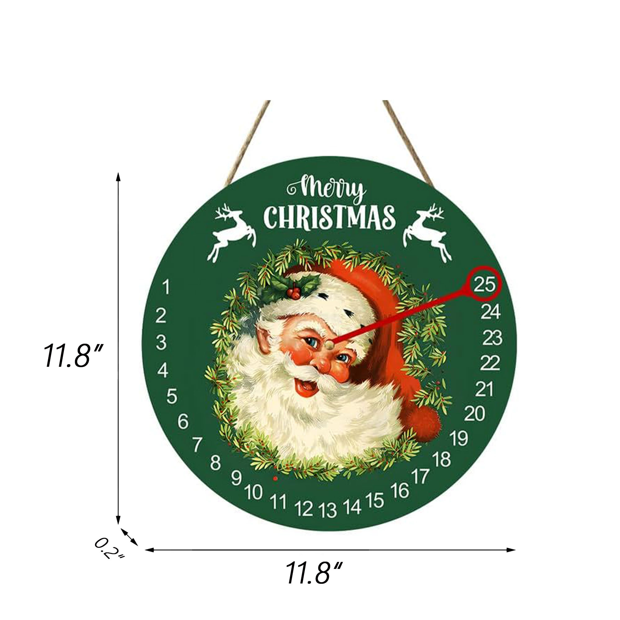 Wooden Circular Christmas Countdown Hanging Calendar 2