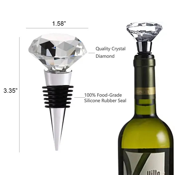 Colored Crystal Diamand Cut Wine Stoppers 3