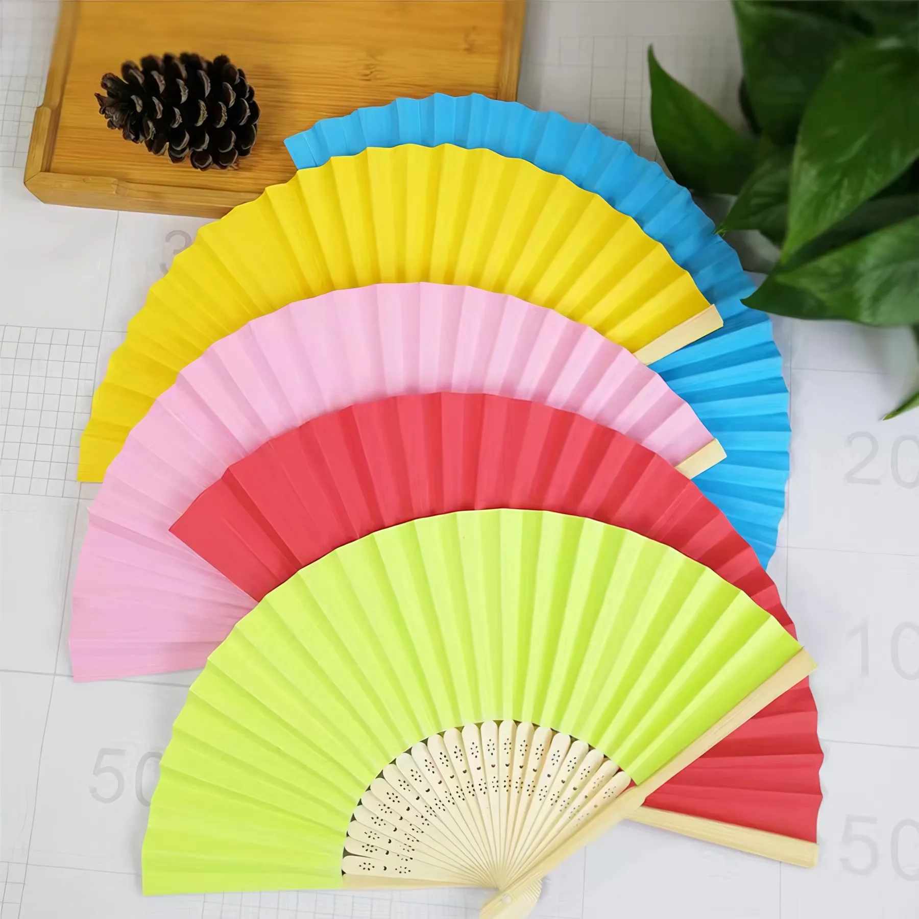 Bamboo Handheld Paper Fan 3