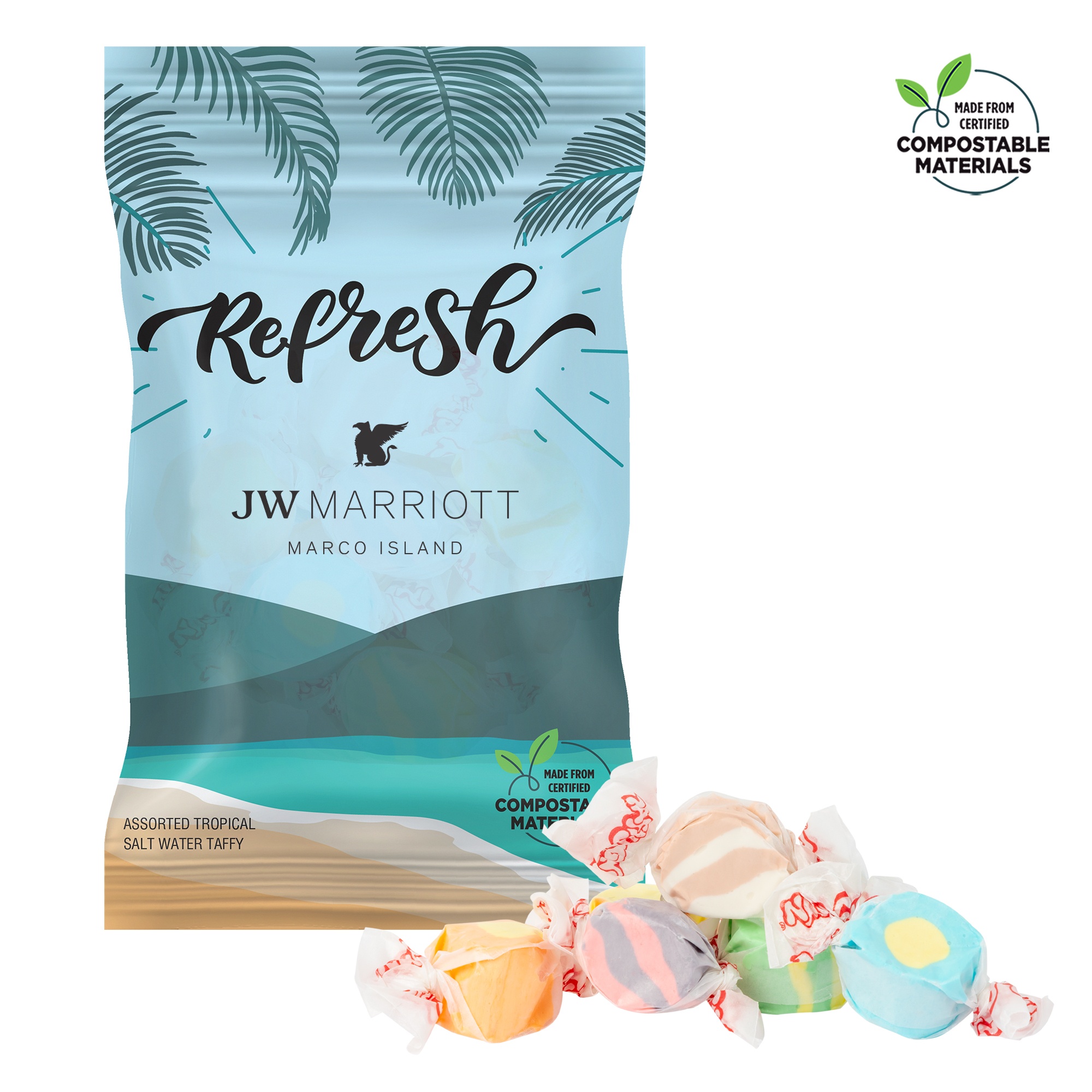 4 oz. ECO-Digibag™, Compostable, Tropical Salt Water Taffy 2