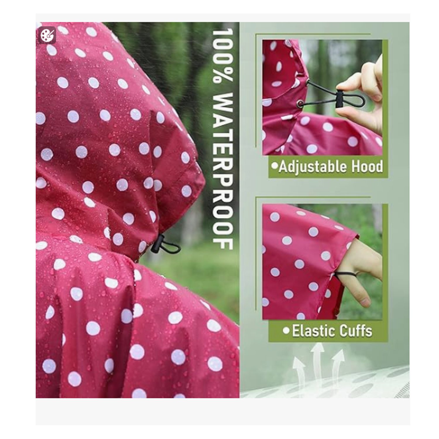 EVA Material And Portable High Quality Hood Rainwear 5