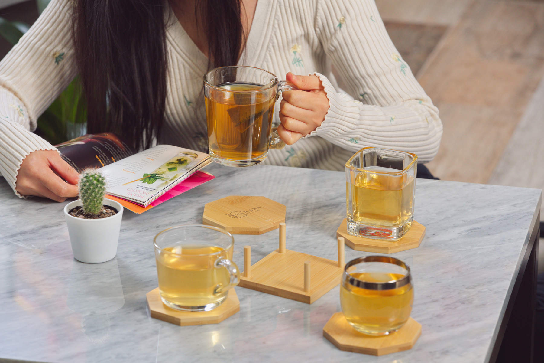 Bamboo 4-Piece Coaster Set 11