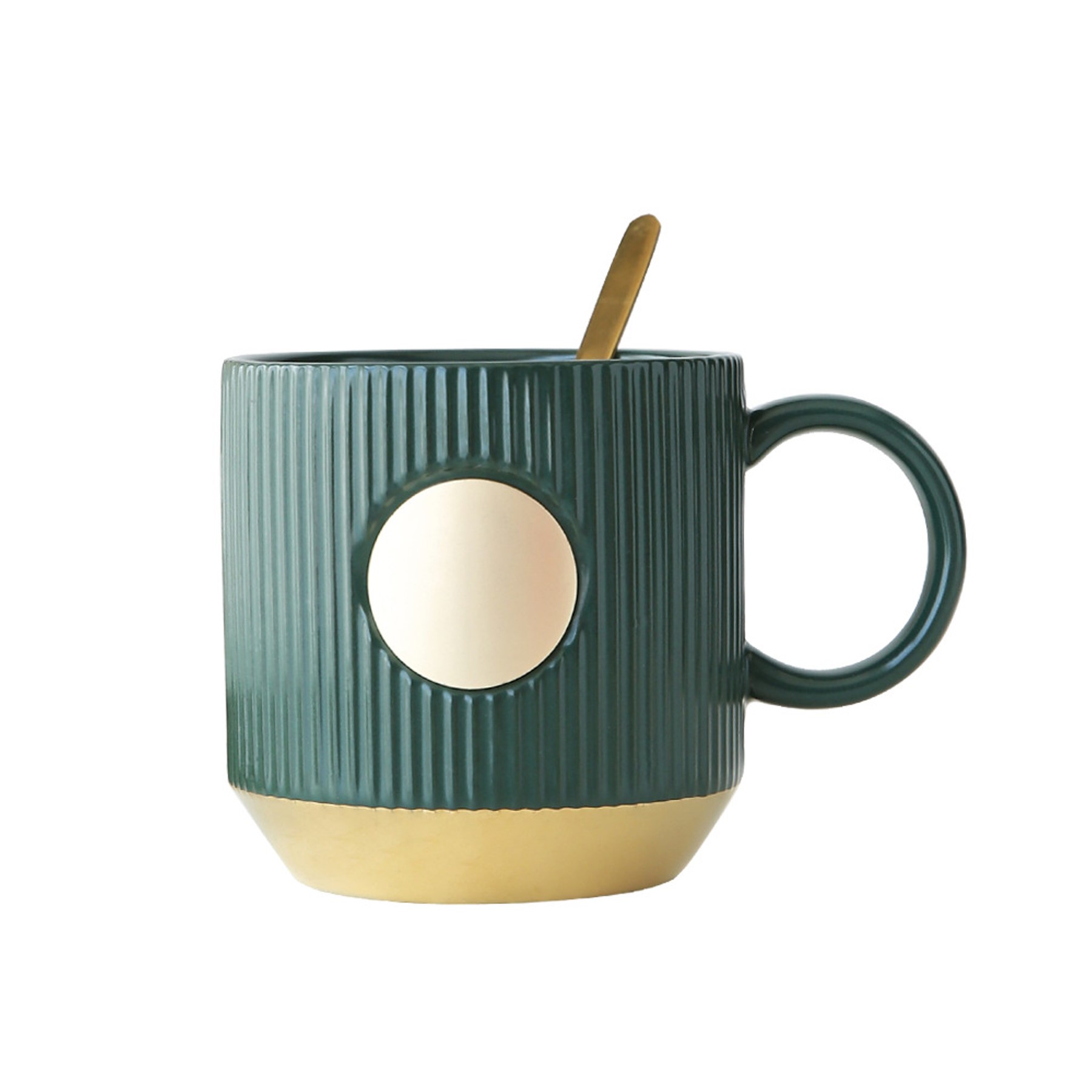 Classic Vertical Stripes Ceramic Coffee Cup (direct import) 2