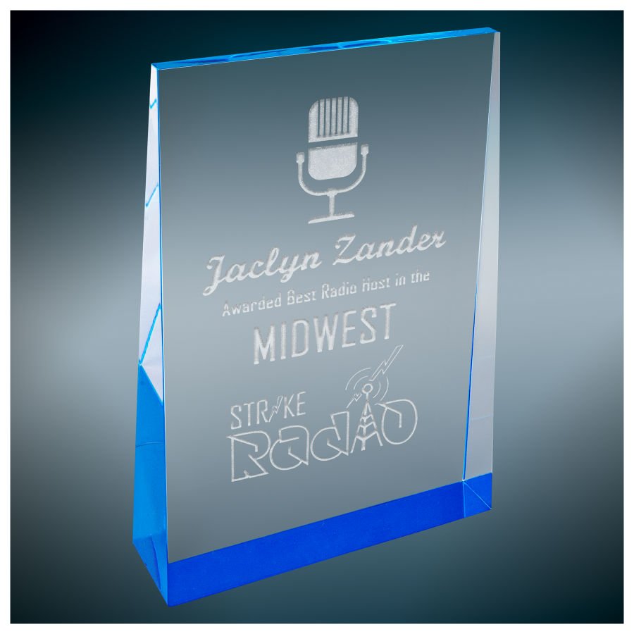 4" X 6" Blue Acrylic Wedge Award