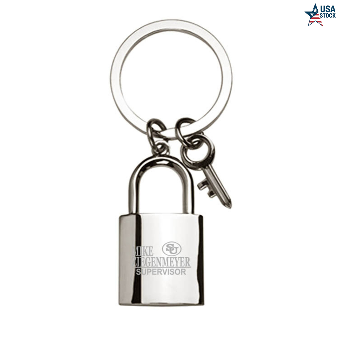 Custom Metal Lock & Key Keychain 2