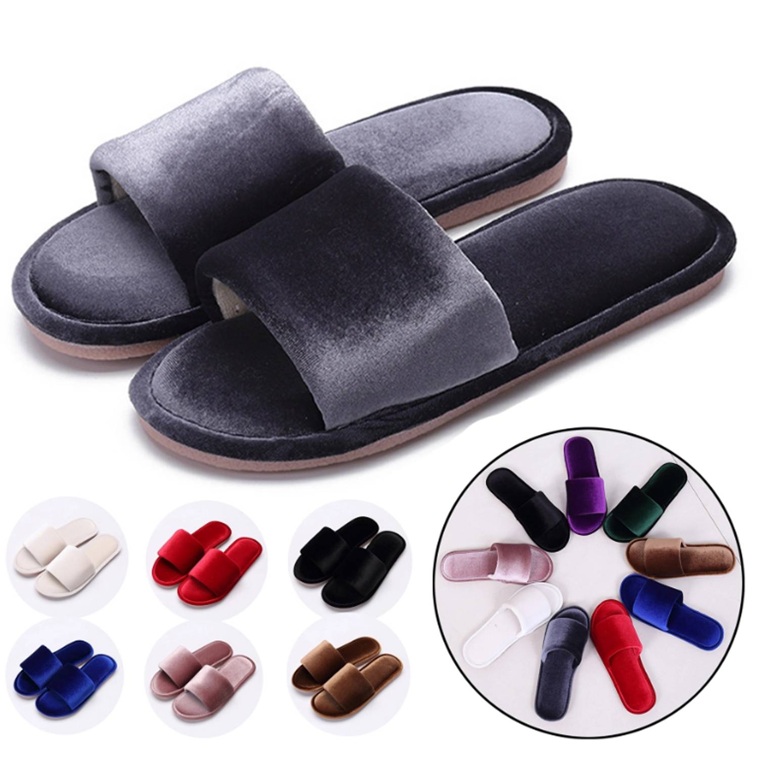 Velvet Non-Slip Indoor Slippers 8