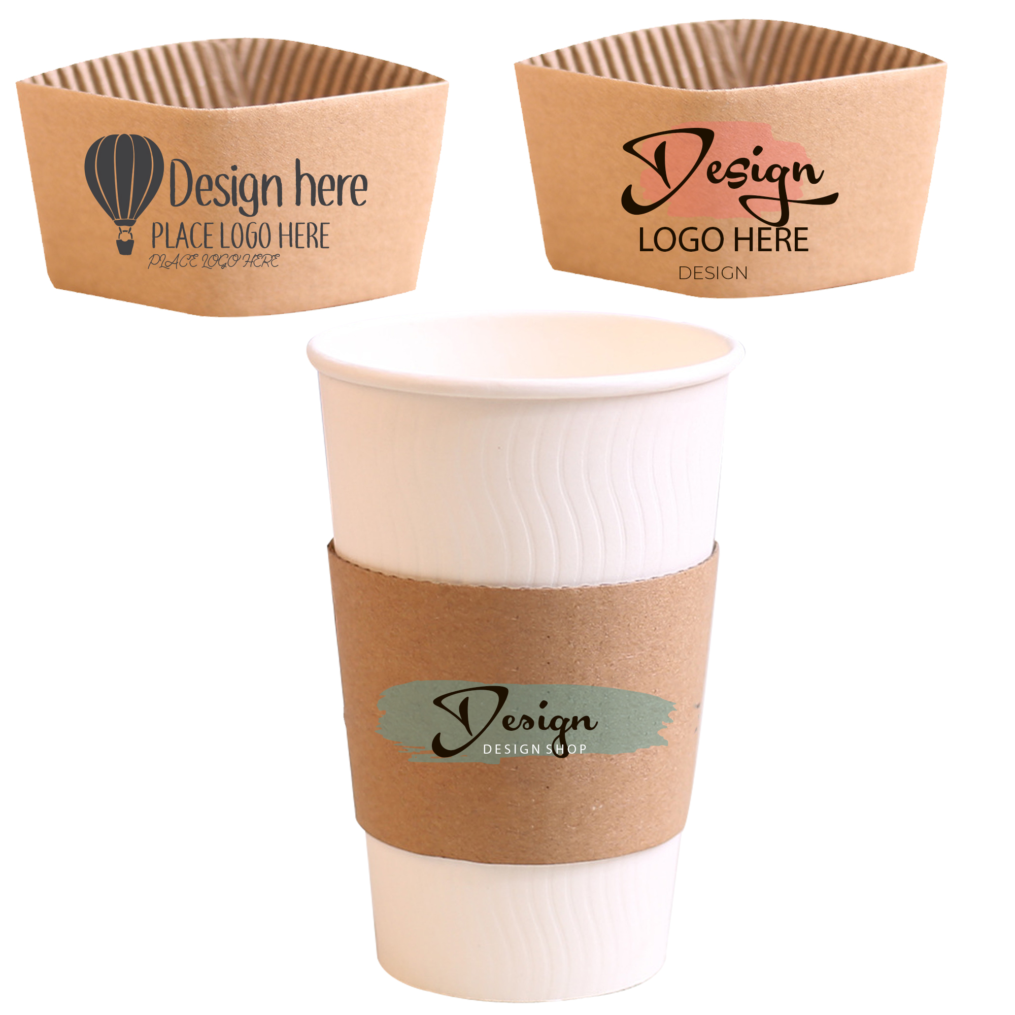 Custom Premium Printed Kraft Coffee Cup Sleeves 1
