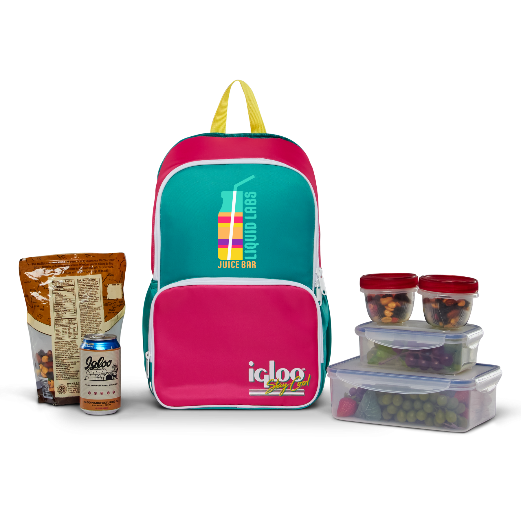Igloo Retro Backpack Cooler Bag (Dk Jade, Magenta, Livewire Yellow) 5