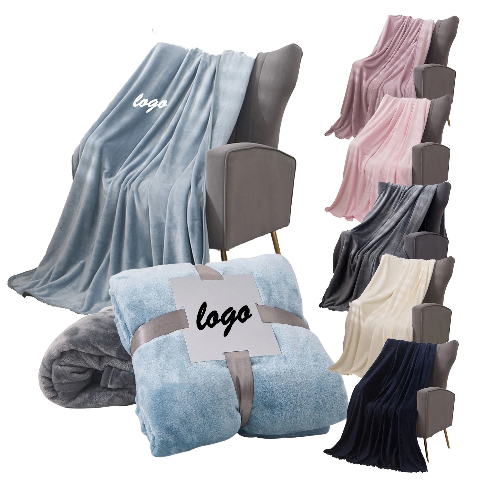 MOQ 30 Thickened Warm Flannel Blanket for Home 5