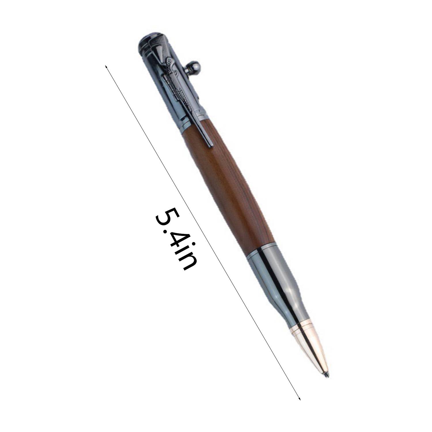 Bullet-Shaped Ballpoint Pen With Bolt Action 2