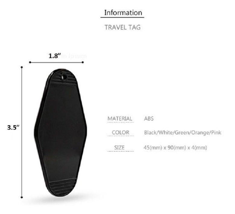 Plastic Hotel Tag Key Chain 2