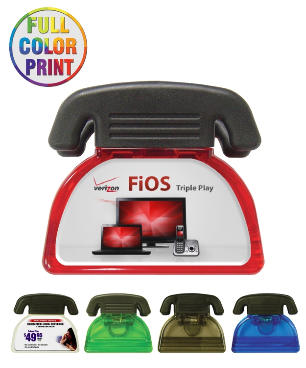 Telephone Shaped Magnetic Memo Clip - Full Color 2